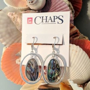 Abalone and Silver tone earrings